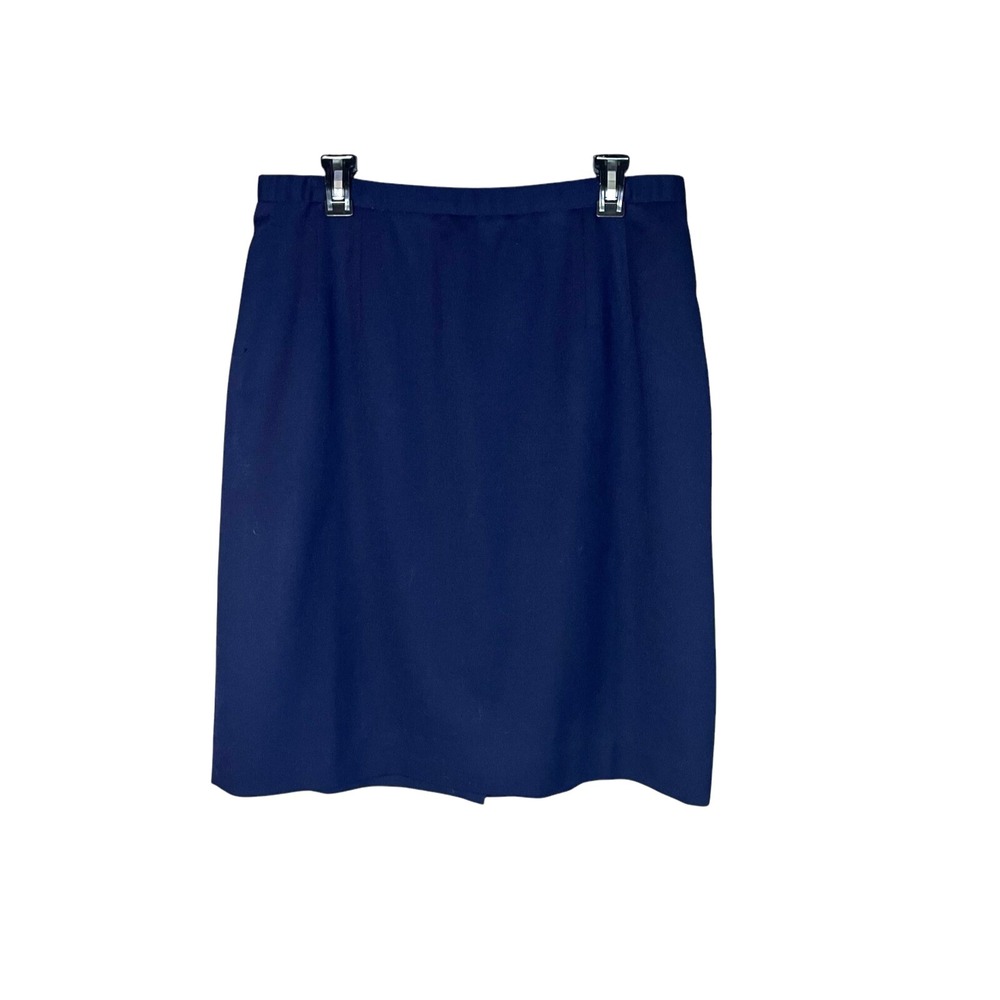Country Clothes by Pendleton Petite‎ Women's Wool Blue Skirt 18 Lined Waist 34"